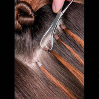 Hair-Extension mit Micro-Ring System